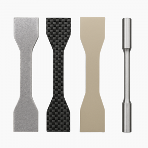 différents type d'eprouvettes metal, composite, flat, round