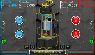 capture d'écran du logiciel de fluage avec four